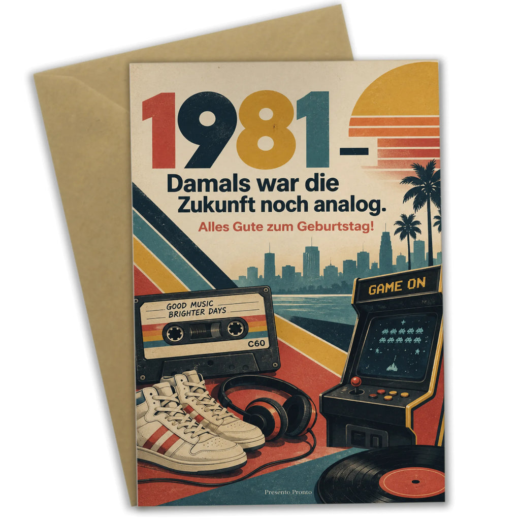 Nostalgische Geburtstagskarte für Jahrgang 1981 mit Kassette|p:2021444|h:7191eae96c2ea3b4483760b775c2fb77