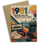 Nostalgische Geburtstagskarte für Jahrgang 1981 mit Kassette|p:2021444|h:7191eae96c2ea3b4483760b775c2fb77