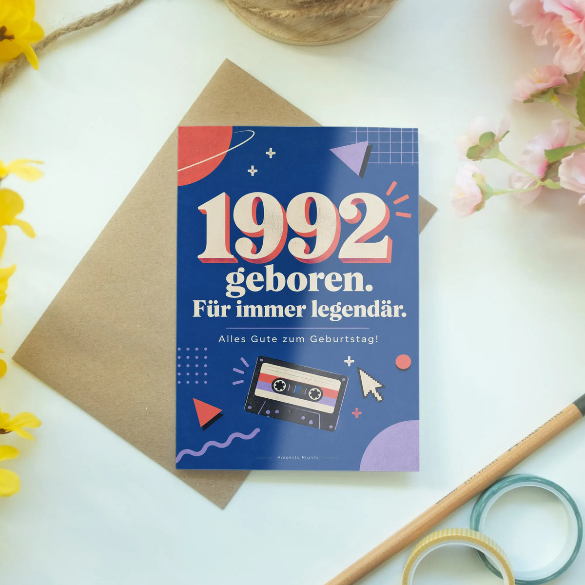 Legendäre Geburtstagskarte für Jahrgang 1992 mit Kassette