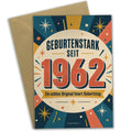 Lustige Geburtstagskarte zum Jahrgang 1962 mit großer Zahl 1962