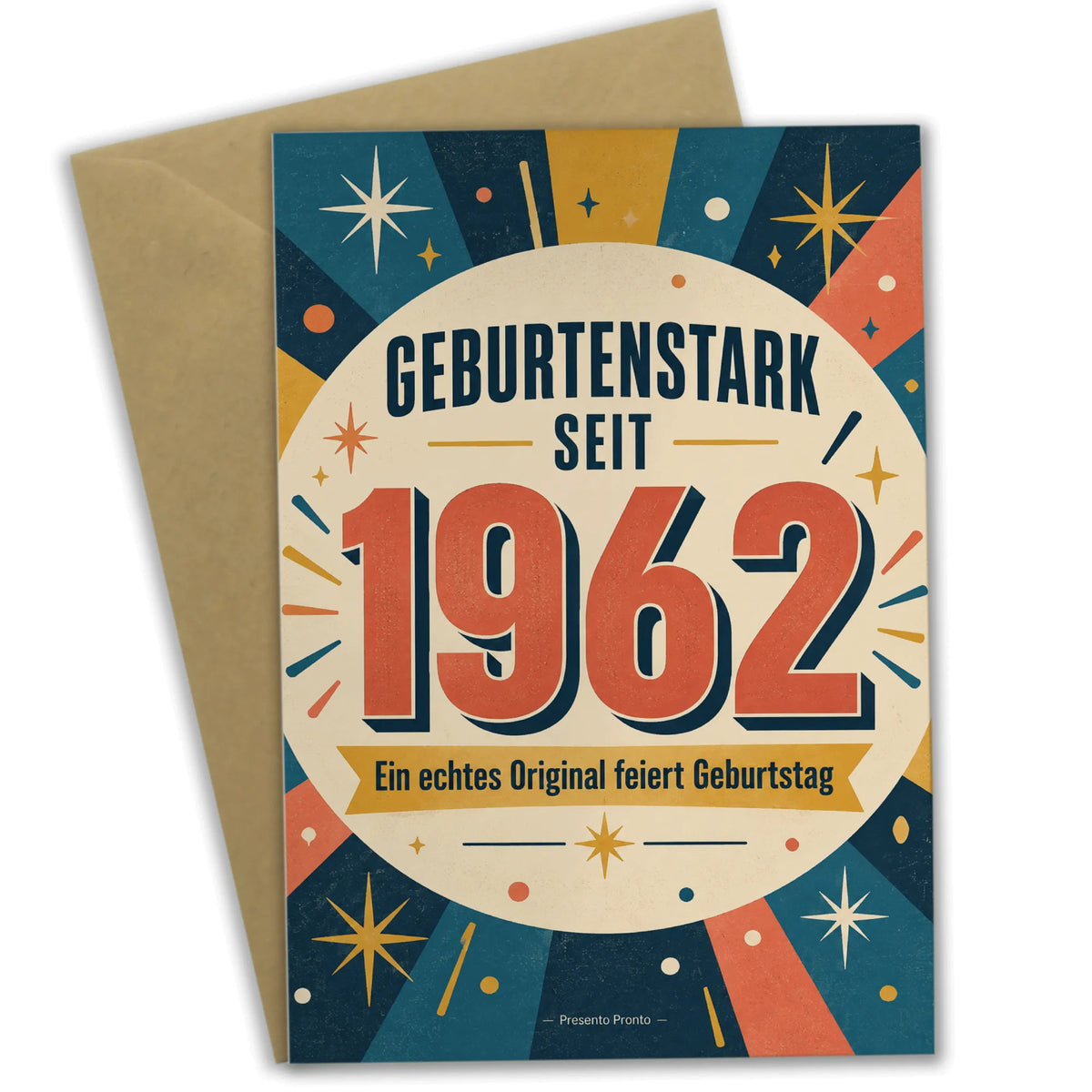 Lustige Geburtstagskarte zum Jahrgang 1962 mit großer Zahl 1962