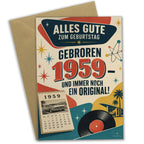 Lustige Geburtstagskarte zum Jahrgang 1959 mit Schallplatte|p:2021461|h:f5e2f649c17e75aa71b6cd530a42f1e6