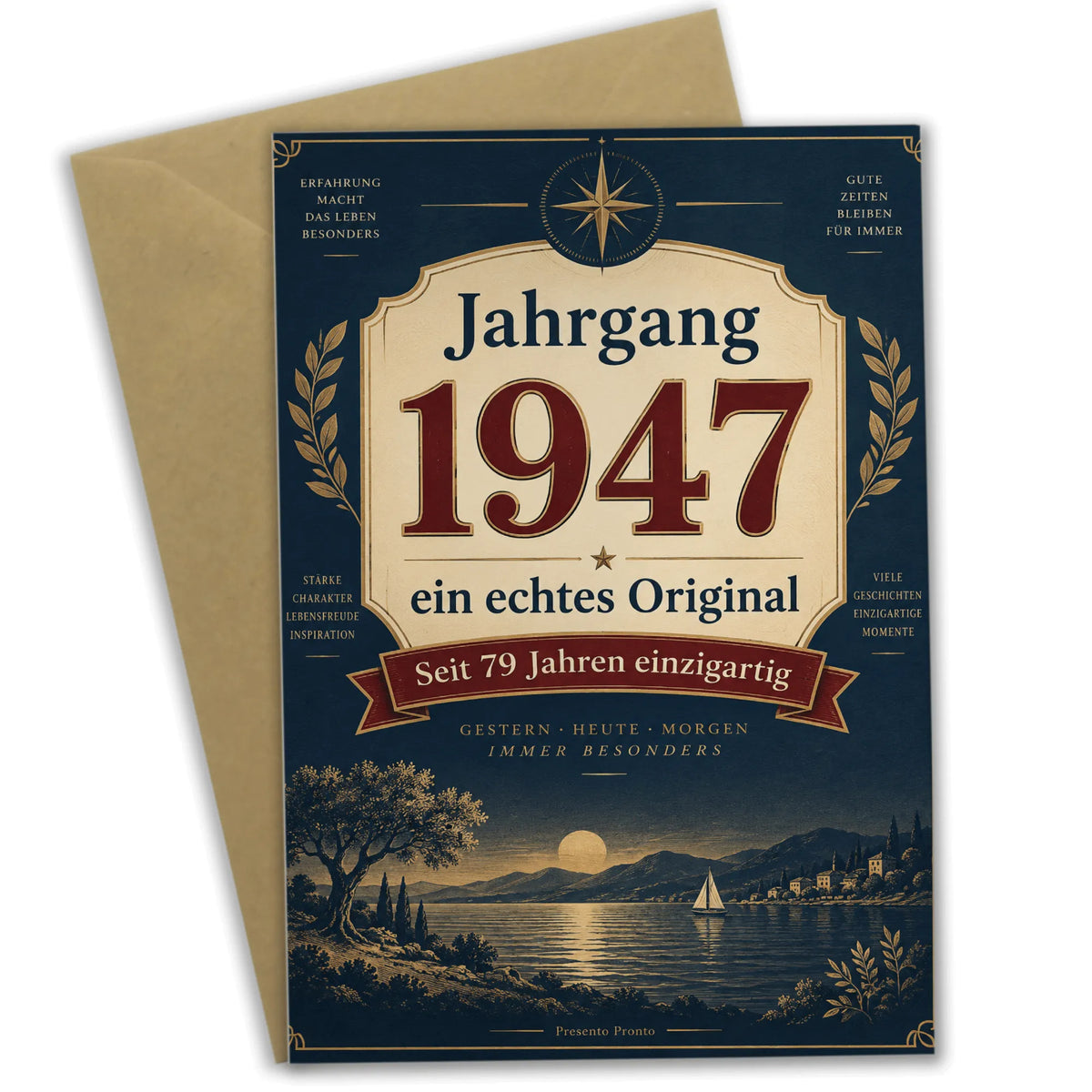 Elegante Geburtstagskarte Jahrgang 1947 zum 79. Geburtstag