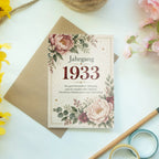 Elegante Geburtstagskarte Jahrgang 1933 mit Pfingstrosen|p:2021466|h:29ae805b3b956705f4ce9be26e624536