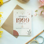 Elegante Geburtstagskarte zum 27 Geburtstag Jahrgang 1999|p:2021475|h:931e6227dea3054997162ceec1ed9997