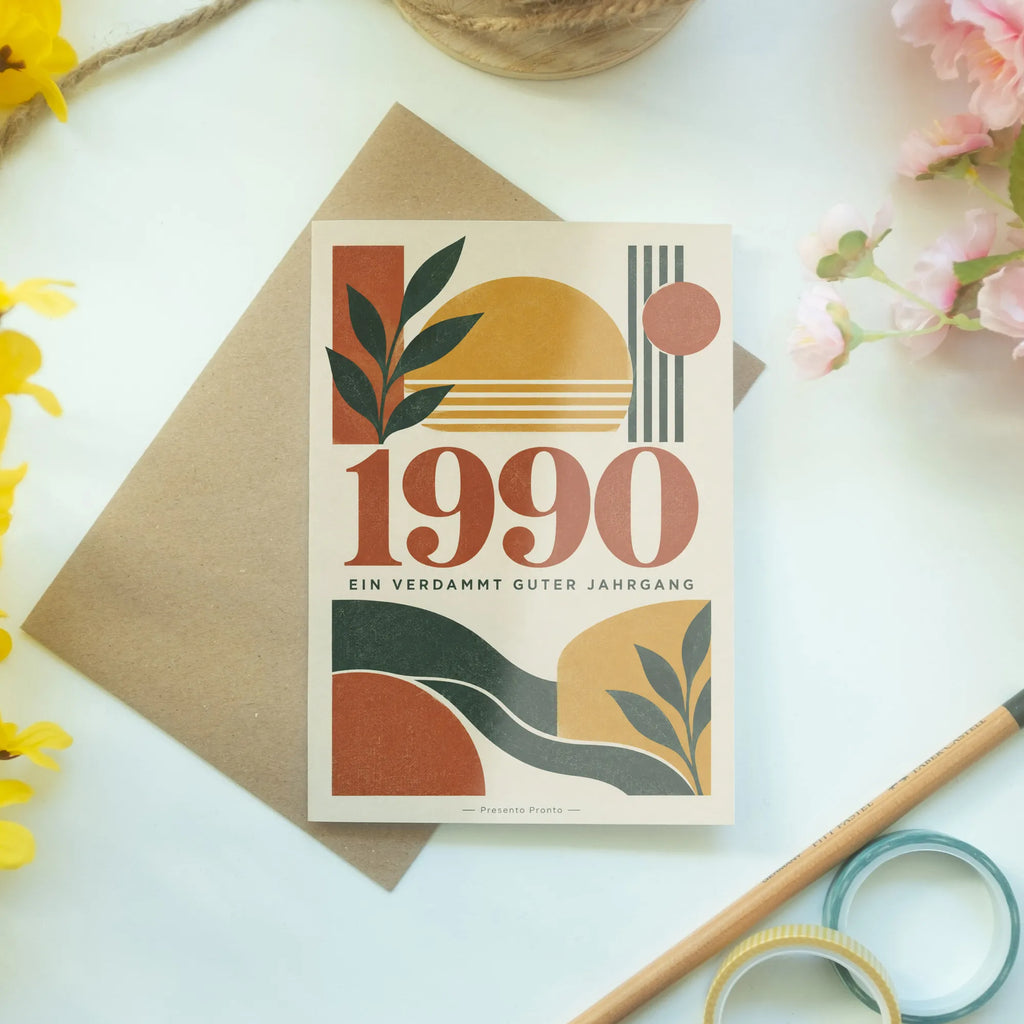 Lustige Geburtstagskarte Jahrgang 1990 mit Retro-Sonne|p:2021477|h:27afe8230a3a86d447145be2eddbdab2