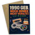 Lustige Geburtstagskarte für Jahrgang 1990 mit Controller