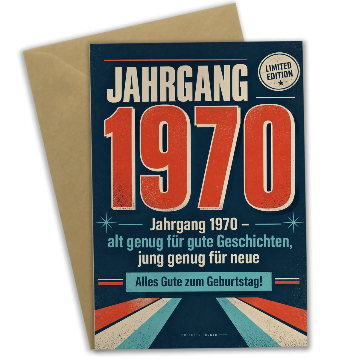 Lustige Geburtstagskarte für Jahrgang 1970 mit Zahl 1970