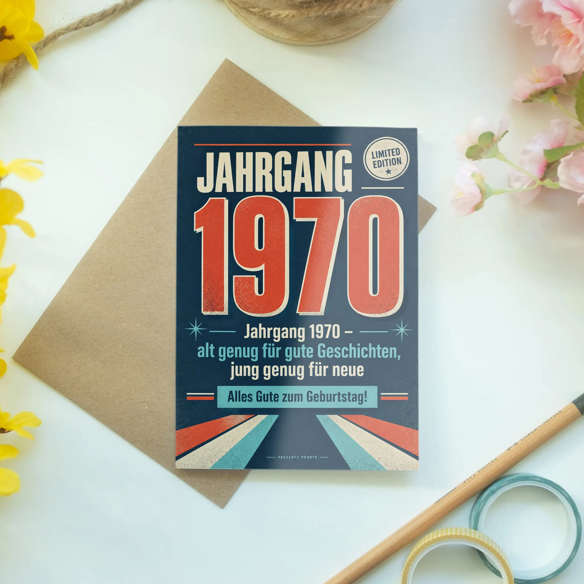 Lustige Geburtstagskarte für Jahrgang 1970 mit Zahl 1970