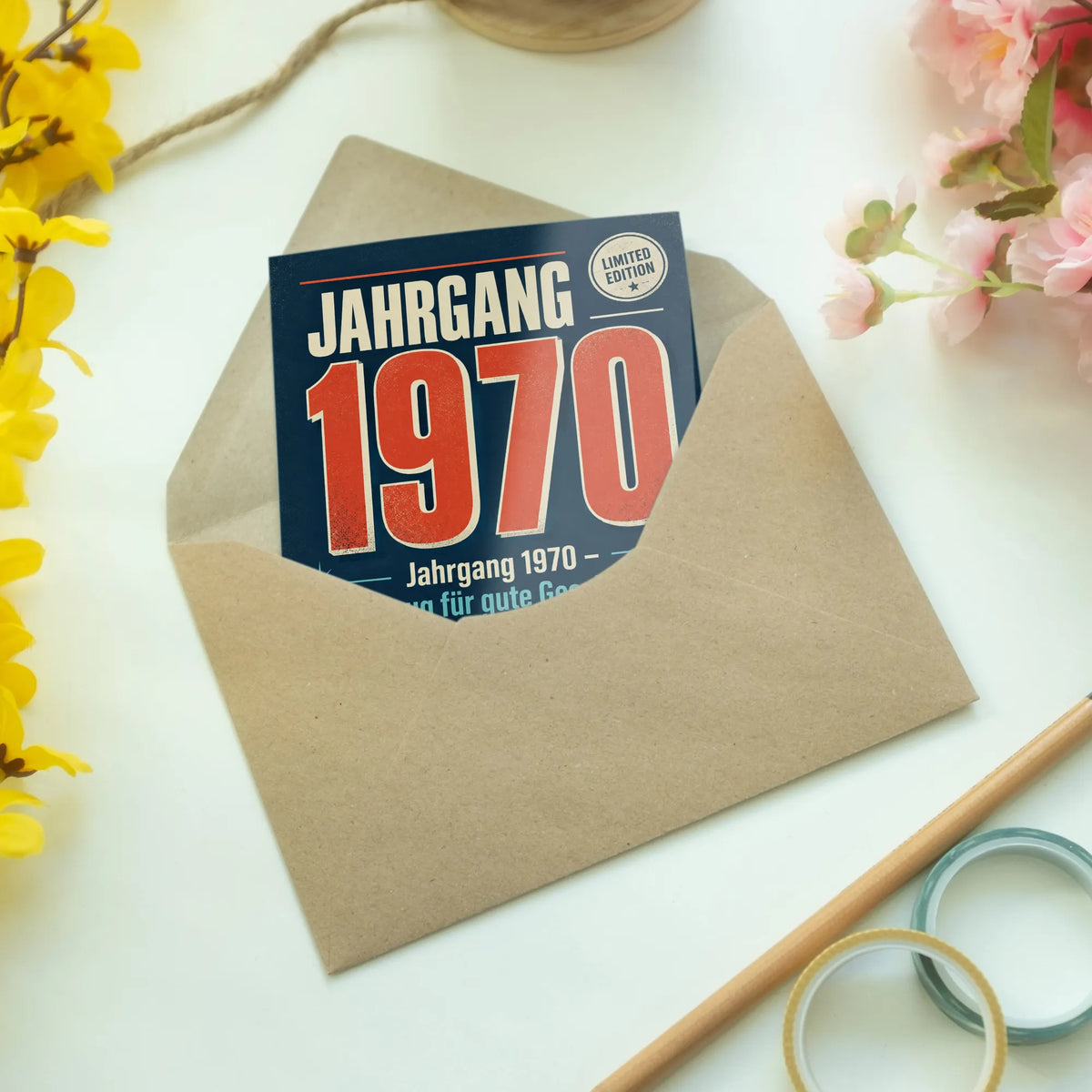 Lustige Geburtstagskarte für Jahrgang 1970 mit Zahl 1970