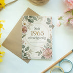 Elegante Geburtstagskarte für Jahrgang 1965 mit Wildblumen|p:2021493|h:347da4a73a544927b8fd82ec14c9b5ea