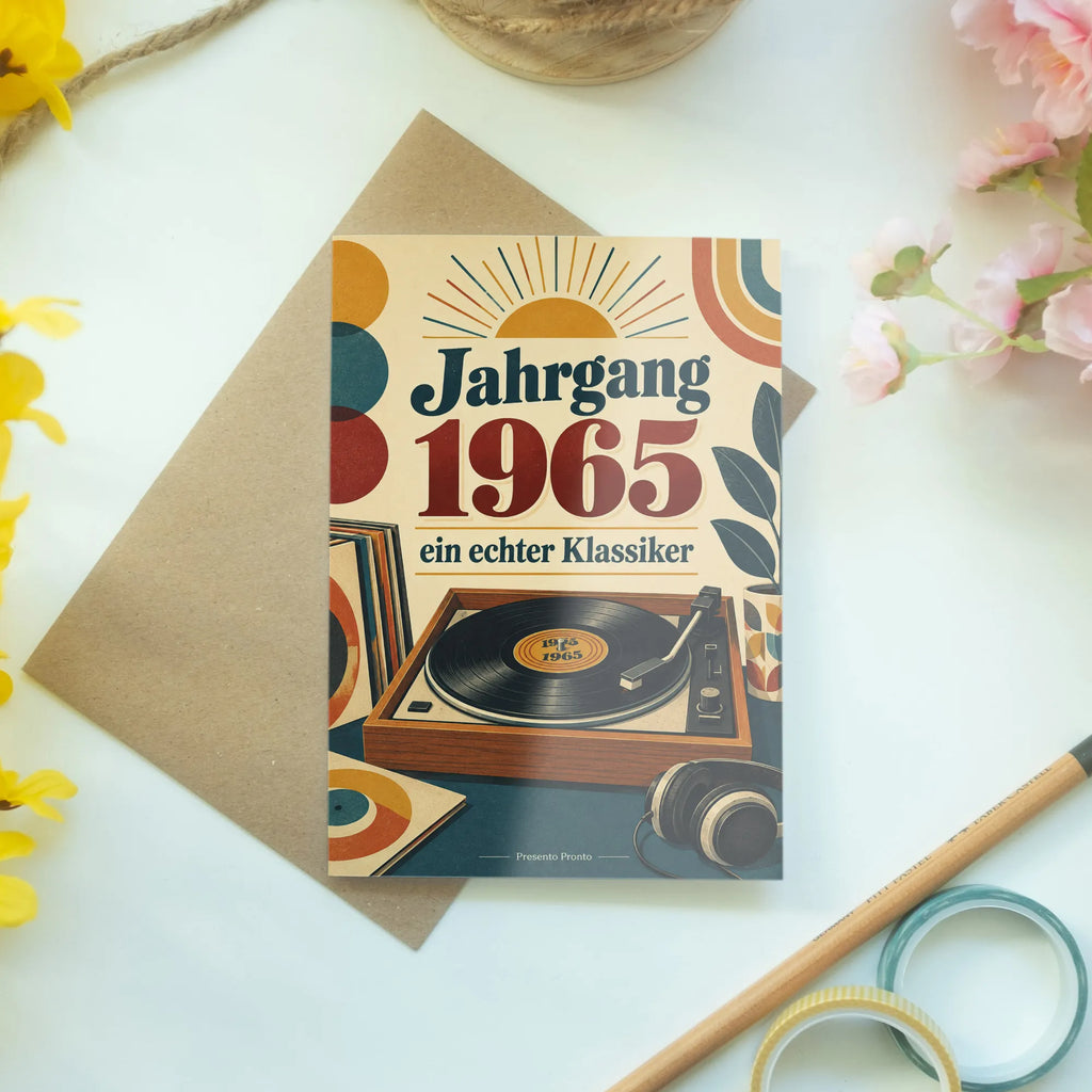 Nostalgische Geburtstagskarte zum Jahrgang 1965 mit Schallplatte|p:2021497|h:4a6ef3679c3e0cdfcf3172d9c64bf36e