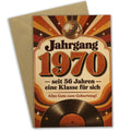 Nostalgische Geburtstagskarte zum Jahrgang 1970 für 56. Geburtstag