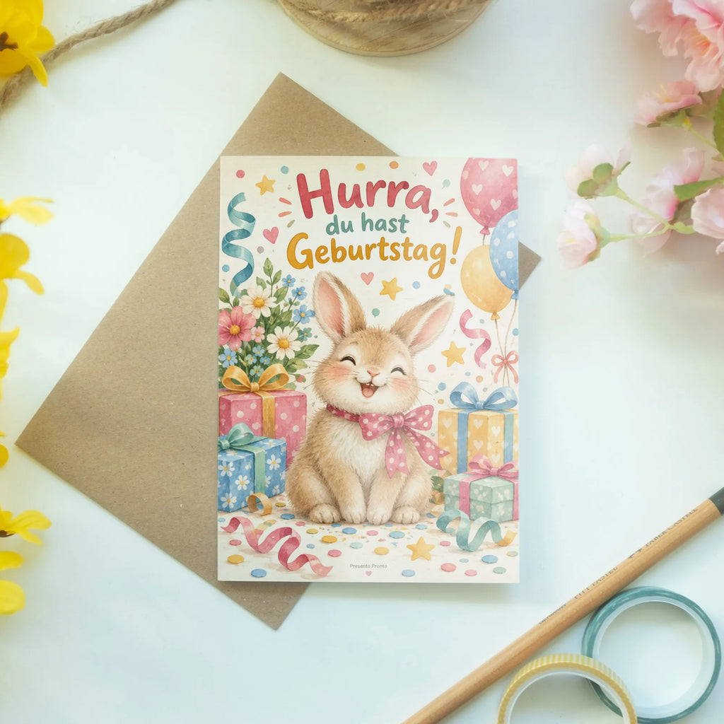 Süße Geburtstagskarte mit Hase und Konfetti|p:2021505|h:759594e7cef7007b11840b97ce6ccc3f