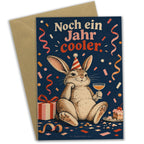 Lustige Geburtstagskarte mit Hase und Konfetti|p:2021510|h:d250e10049fb5fbd4bfa13b82faa96fd