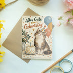Süße Geburtstagskarte mit Katze im Partyhut|p:2021512|h:626db1dfc35b99033203ae2d3ec0dcd3