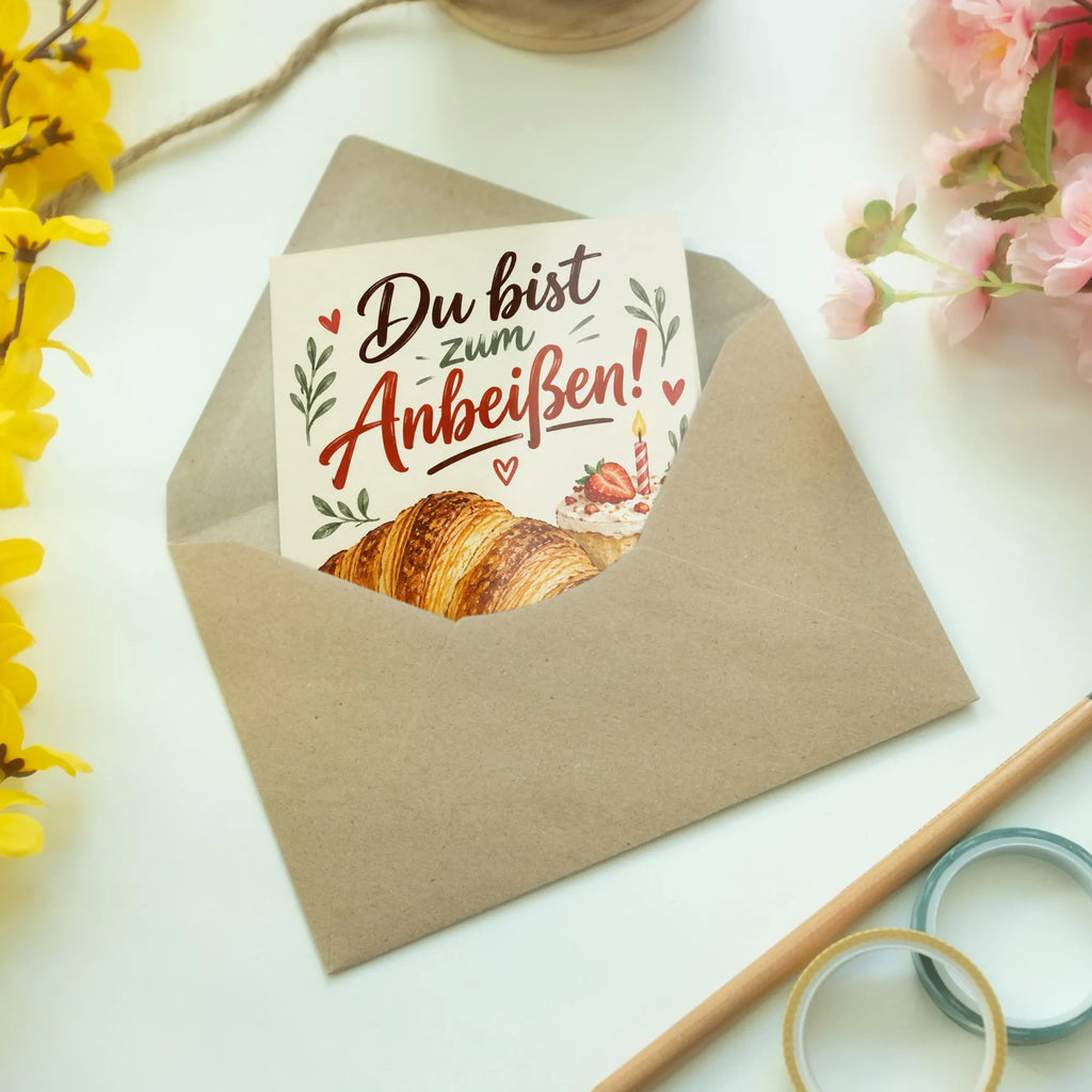 Freche Grußkarte für Essensfans mit Croissant|p:2021521|h:c1a09f62d3304f2f320baa71de4d0c25