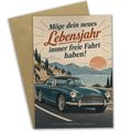 Elegante Geburtstagskarte für Autofans mit Oldtimer