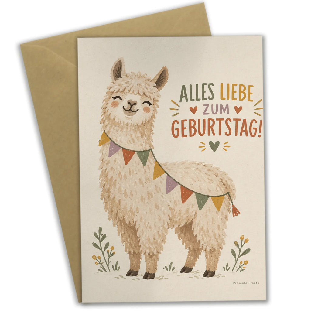 Lustige Geburtstagskarte mit Alpaka und Girlande|p:2021550|h:a24a05f1d43a8277ed0ac98ed582bcb2