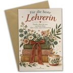 Herzliche Geburtstagskarte für Lehrerin mit Büchern und Blumen|p:2021553|h:c0e8c4ac47826081ad43d5ec4ff0f0dd