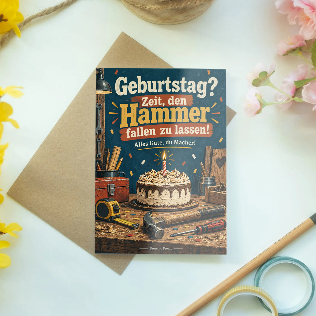 Lustige Geburtstagskarte für Handwerker mit Hammer|p:2021555|h:02428f2af8fde5f80eb4da7225a46e2a