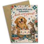 Lustige Geburtstagskarte für Tierärztin mit Hund und Katze|p:2021565|h:cca9321ca783ddacd94e80d5ee8d936c