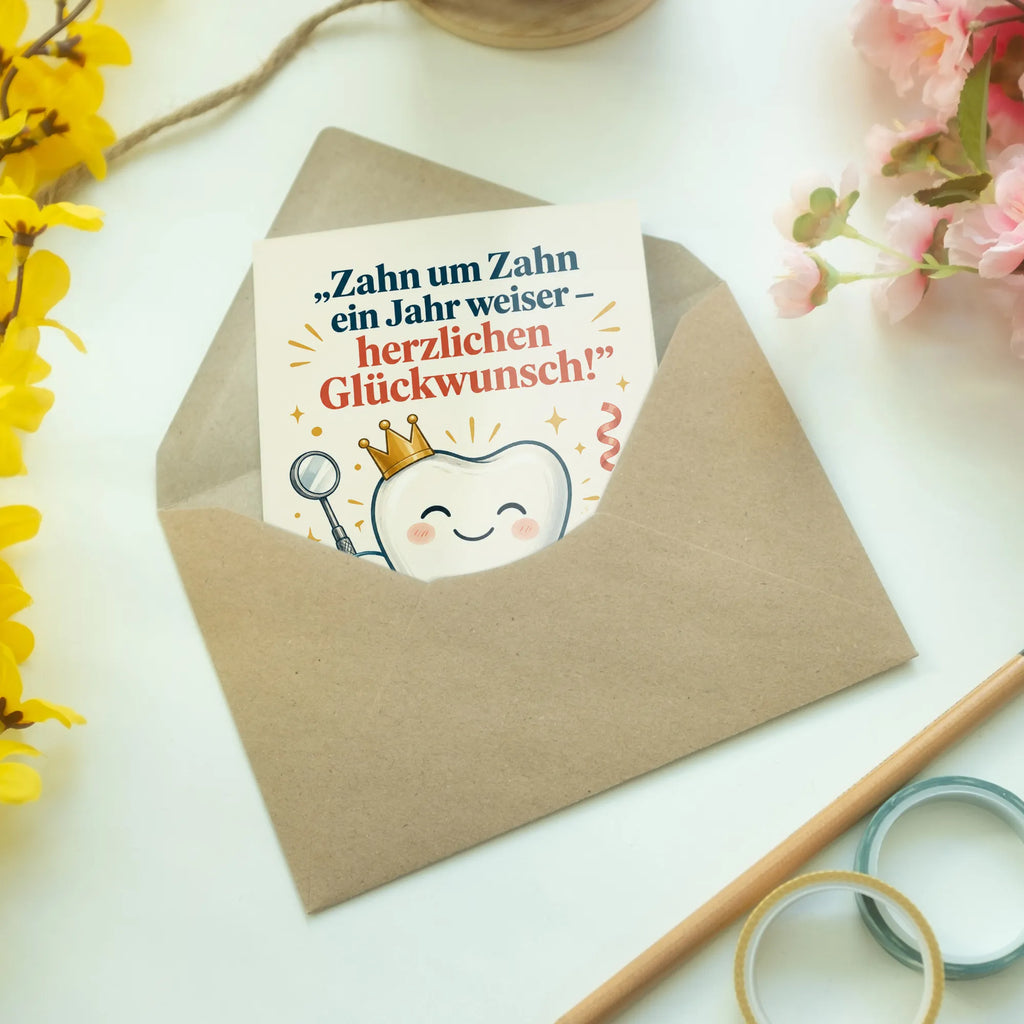 Lustige Geburtstagskarte für Zahnarzt mit Backenzahn und Partykappe|p:2021568|h:d3d3c0834f0e4a554749a1a796637a13