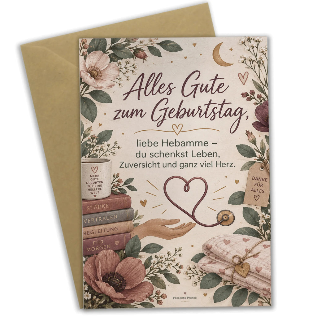 Herzliche Geburtstagskarte für die Hebamme mit Blumen|p:2021570|h:550262ebb55ce0e71ea8893482630ab3