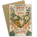 Herzliche Geburtstagskarte für Altenpflegerin mit Blumenherz