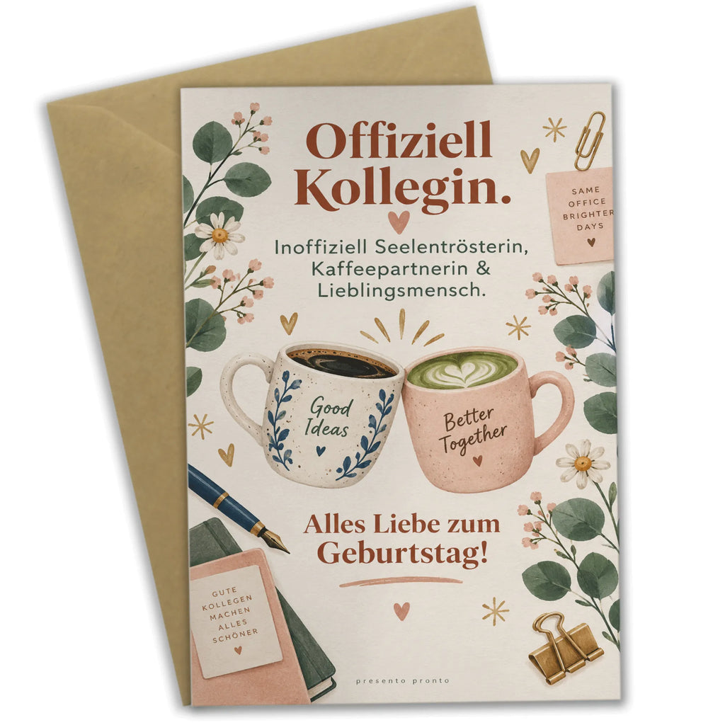 Herzliche Geburtstagskarte für Kollegin im Büro mit Kaffeetassen|p:2021585|h:1afd0bd16ae678878c536a4fb6125ad8