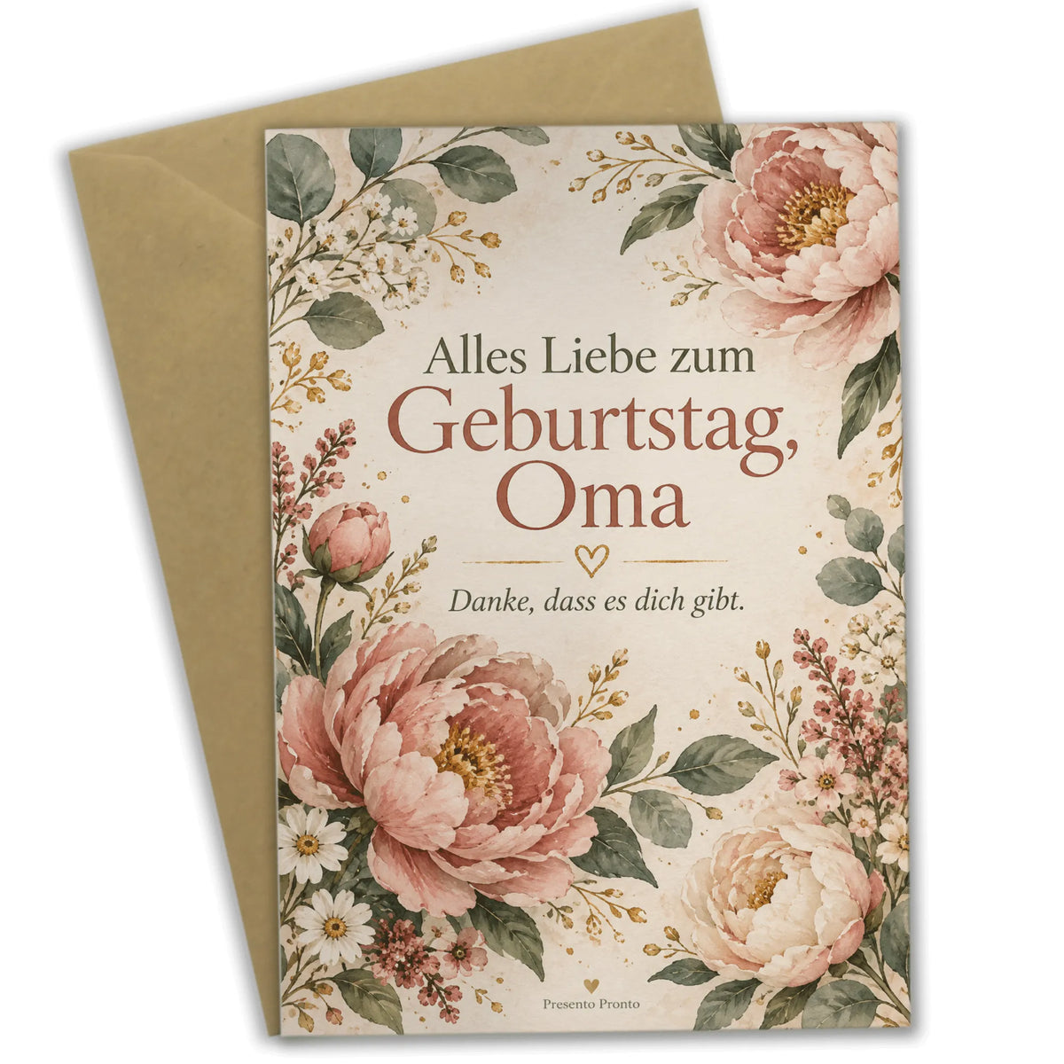Elegante Geburtstagskarte für Oma mit Blumen