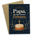 Herzliche Geburtstagskarte für Papa mit Kuchen und Kerze