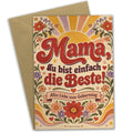 Herzliche Geburtstagskarte für Mama mit Retroblumen