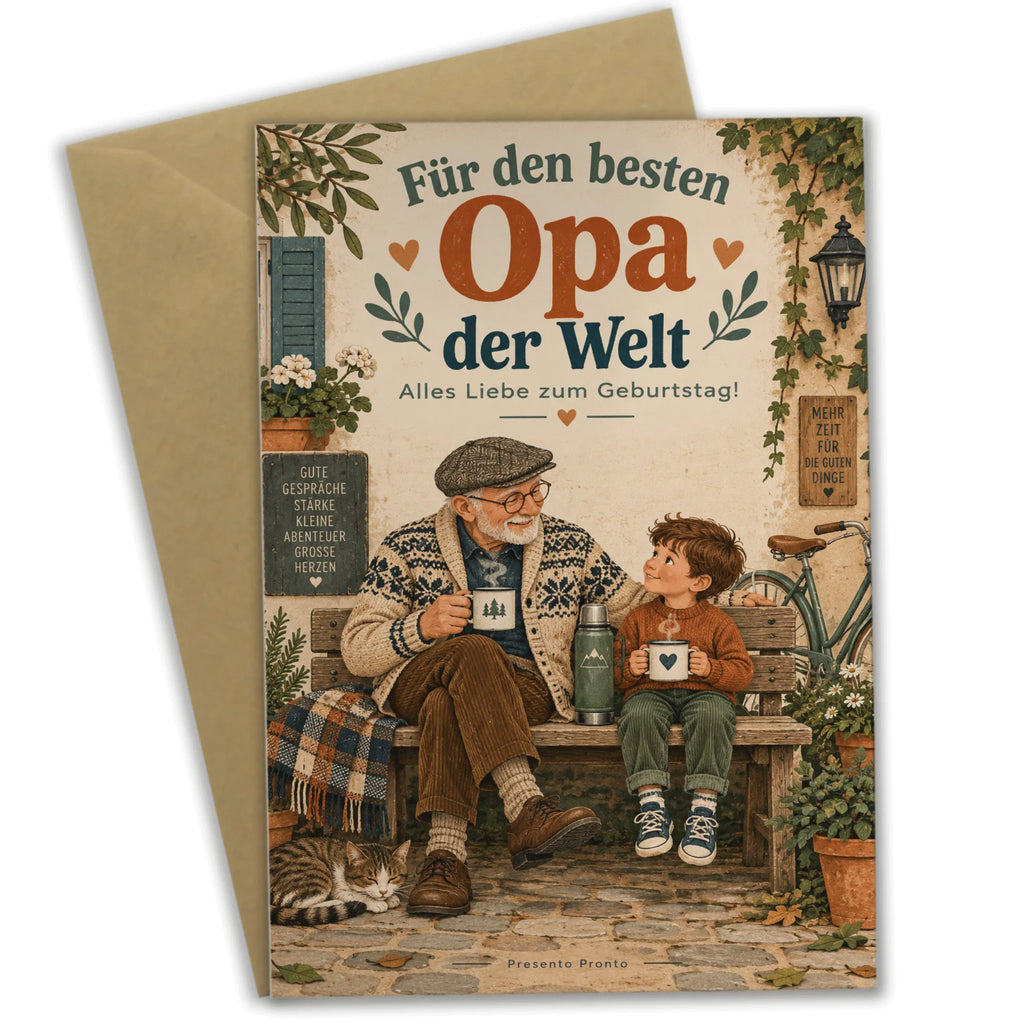 Herzliche Geburtstagskarte für Opa mit Großvater und Enkel|p:2021605|h:bae38ee3ac6d17b2d7488d013a0a4406
