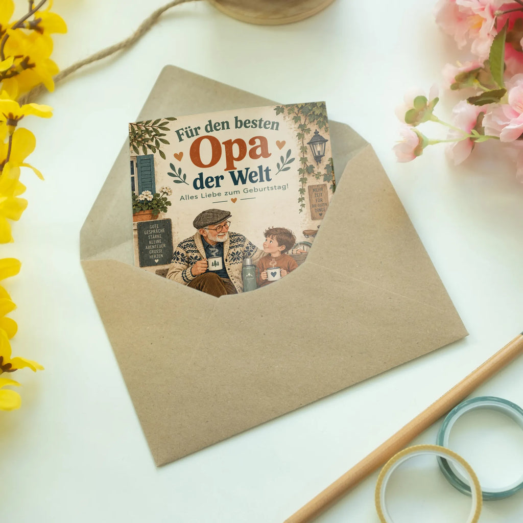 Herzliche Geburtstagskarte für Opa mit Großvater und Enkel|p:2021605|h:d33c929091425fcc5c443104574c1efc
