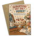 Herzliche Geburtstagskarte für die beste Freundin mit Kuchen