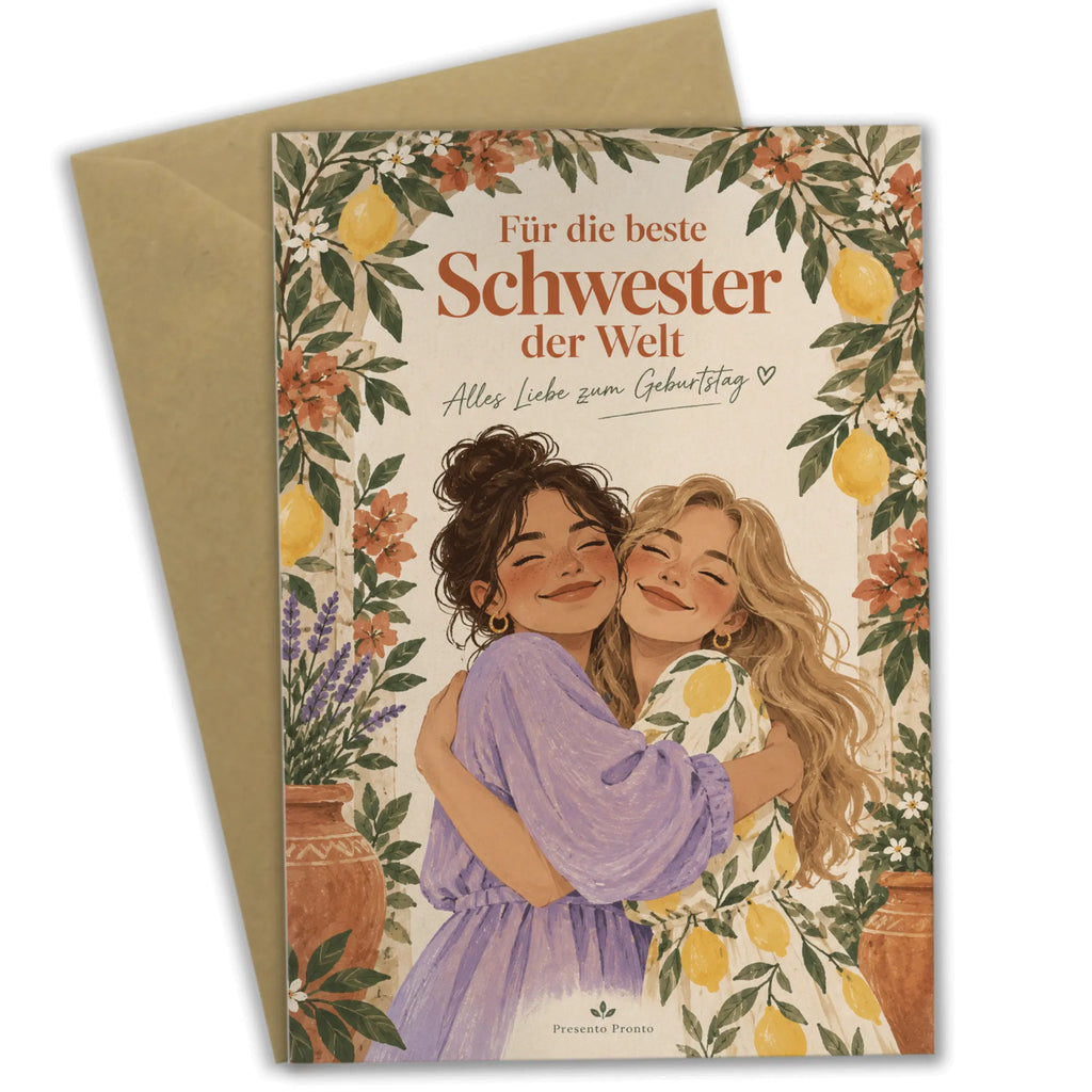 Herzliche Geburtstagskarte für die Schwester mit Blütenbogen|p:2021614|h:b9481b69c9edd7bc20e006193e7090d0