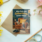 Herzliche Geburtstagskarte für den Onkel mit Sessel|p:2021615|h:ad7ac063fb8379cdf8cf1ef1ace3edff