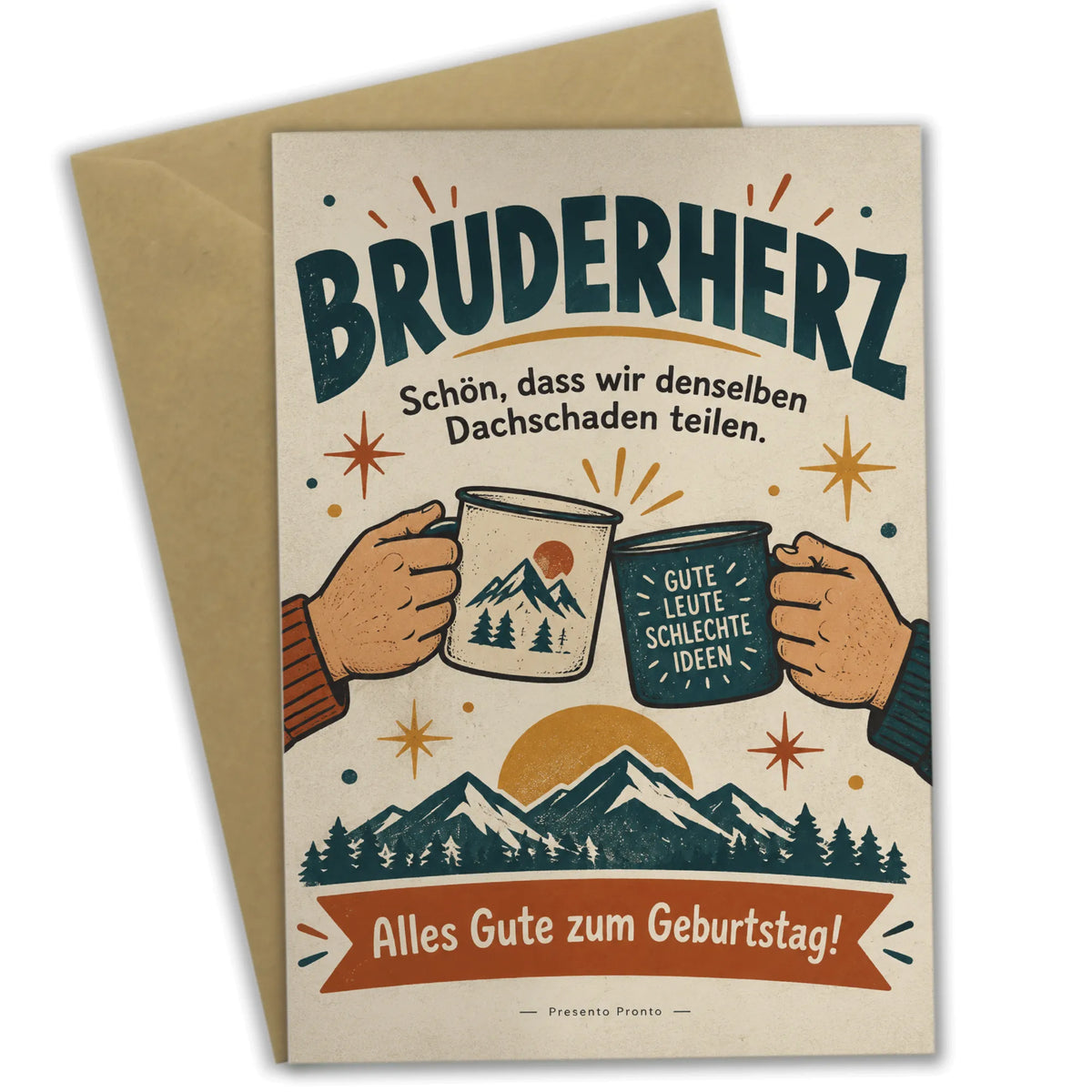 Lustige Geburtstagskarte für Bruder mit Fistbump