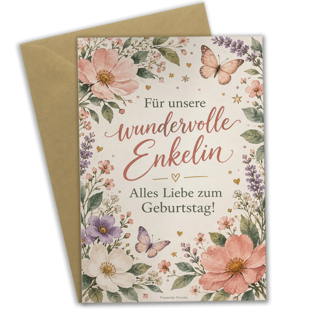Liebevolle Geburtstagskarte für Enkelin mit Wildblumen
