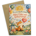 Liebevolle Geburtstagskarte für Enkelkind mit Sonne und Ballons