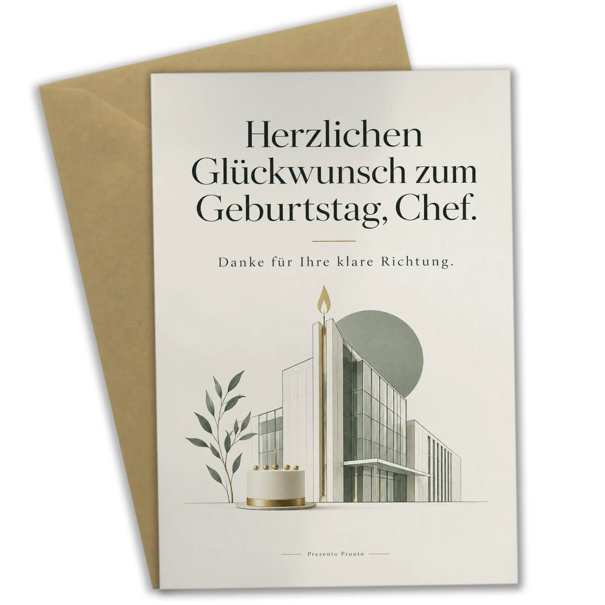 Elegante Geburtstagskarte für den Chef mit Kerze
