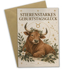 Starke Geburtstagskarte Sternzeichen Stier mit freundlichem Stier|p:2021645|h:d3a832fd1bdef6ff887cafe3b15f712d