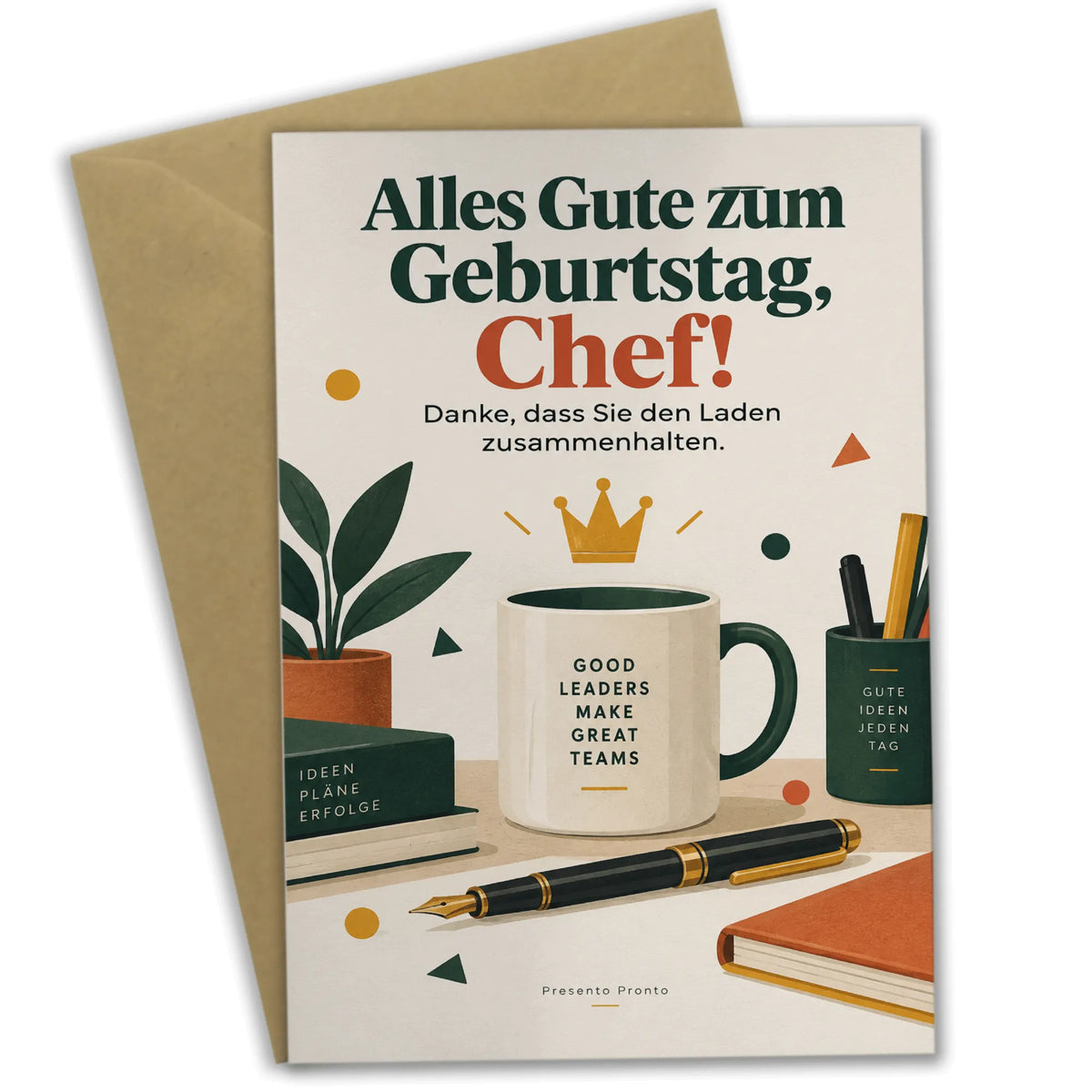 Wertschätzende Geburtstagskarte für den Chef mit Krone