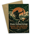 Abenteuerliche Geburtstagskarte für Schütze mit Pfeil und Sternbild|p:2021664|h:a5b56d2ec854f790ed323d2e846ef638