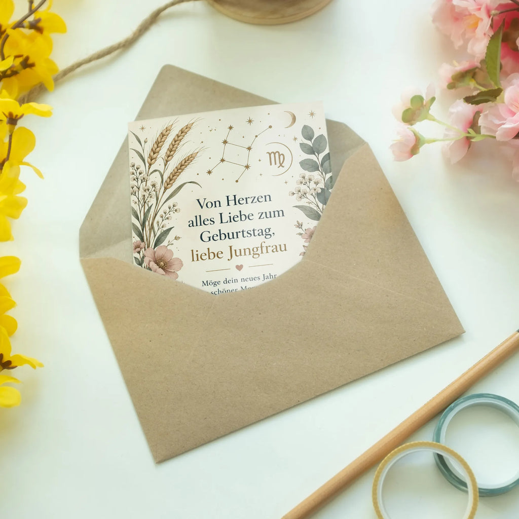 Elegante Geburtstagskarte für Sternzeichen Jungfrau mit Wildblumen|p:2021673|h:9fa36696041e8d2f1cb6ab6dabc4a453