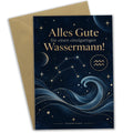Elegante Geburtstagskarte für Wassermann mit Sternbild