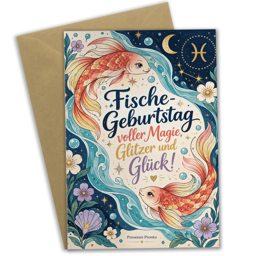Verspielte Geburtstagskarte Sternzeichen Fische mit zwei Fischen|p:2021687|h:cc66d39ee77b5643ca6bbc41791d464a