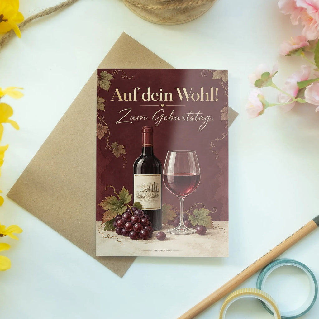 Elegante Geburtstagskarte für Weinliebhaber mit Weinflasche|p:2021691|h:92984a442e57a80ea8dc17d9eb8aaa51