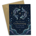Liebevolle Geburtstagskarte Sternzeichen Fische mit Sternenhimmel